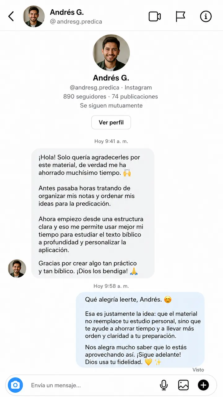 Testimonio de Andrés sobre ahorrar tiempo en la preparación